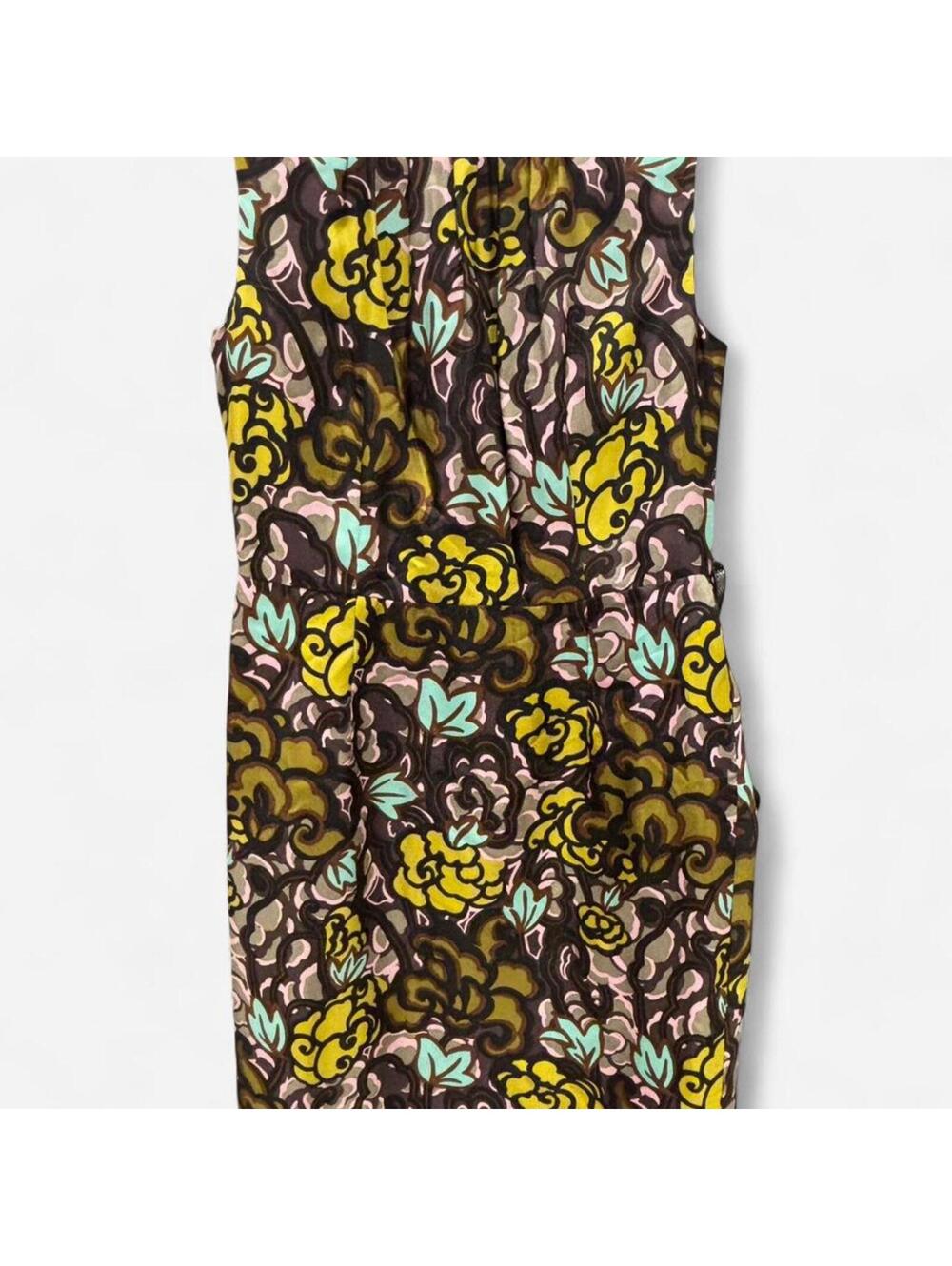 Milly - Original Milly of New York Multi Color Floral Silk Dress with Black Belt